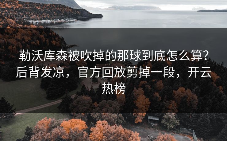勒沃库森被吹掉的那球到底怎么算？后背发凉，官方回放剪掉一段，开云热榜